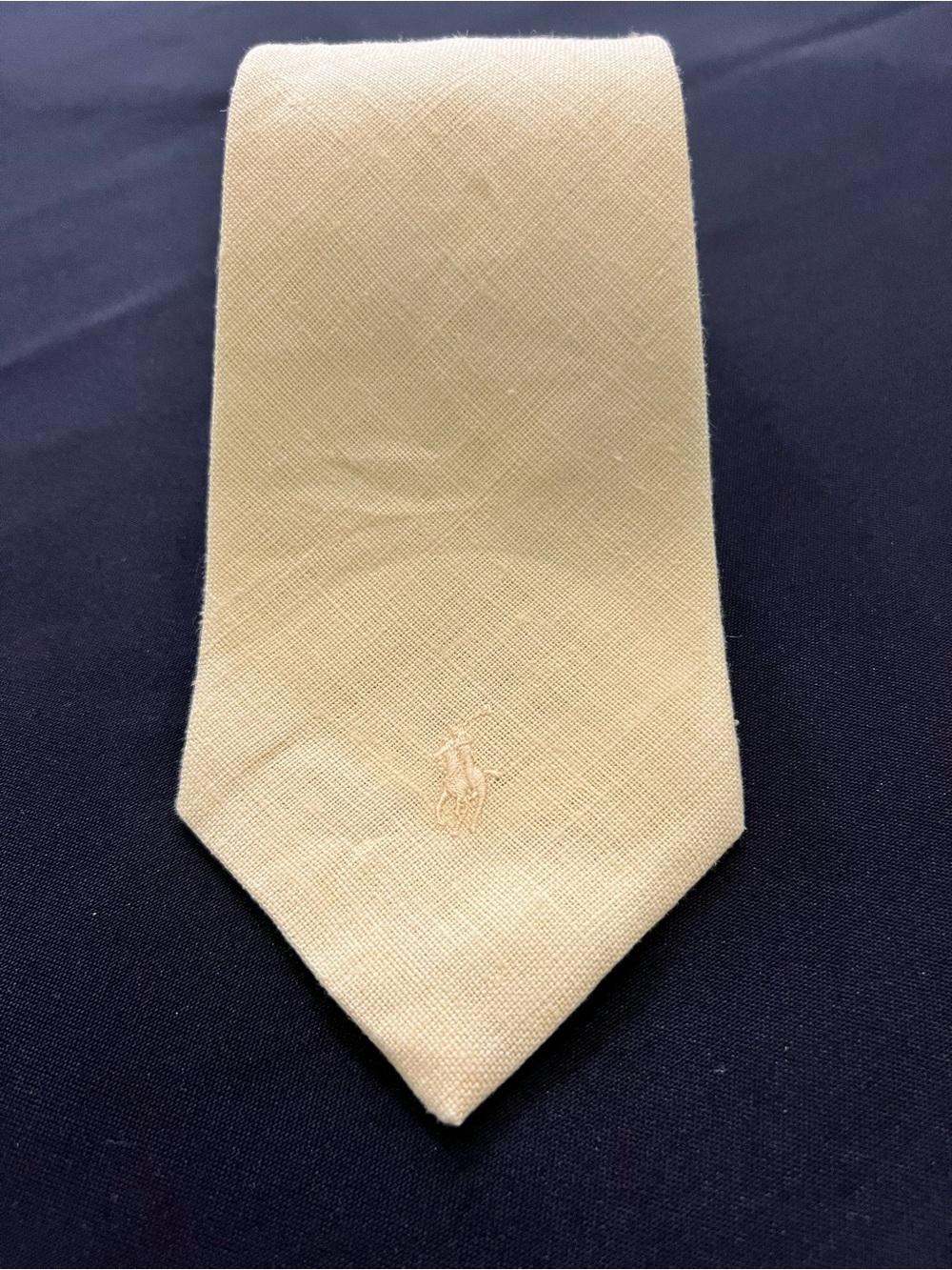 Polo Ralph Lauren Men’s Solid Yellow Linen Tie Vintage 1980s New with Tag